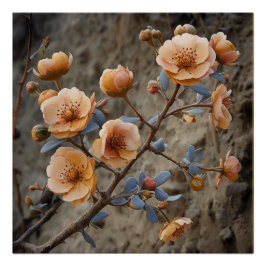 Póster Naturaleza cinemática: Ilustracion floral dramátic