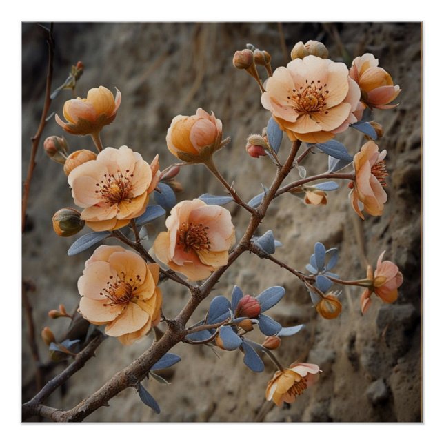 Póster Naturaleza cinemática: Ilustracion floral dramátic (Anverso)