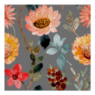 Póster Naturaleza coloreada de las flores acuáticas