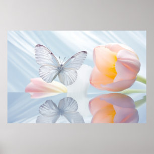 Póster Naturaleza de la flor de mariposa Serene Tranquilo