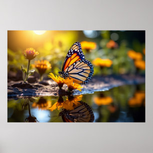 Póster Naturaleza de la flor de mariposa Serene Tranquilo