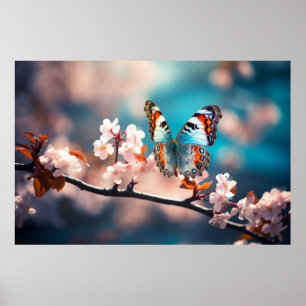 Póster Naturaleza de la flor de mariposa Serene Tranquilo