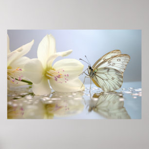 Póster Naturaleza de la flor de mariposa Serene Tranquilo