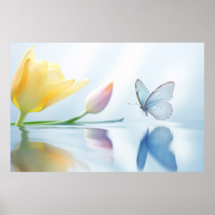 Póster Naturaleza de la flor de mariposa Serene Tranquilo