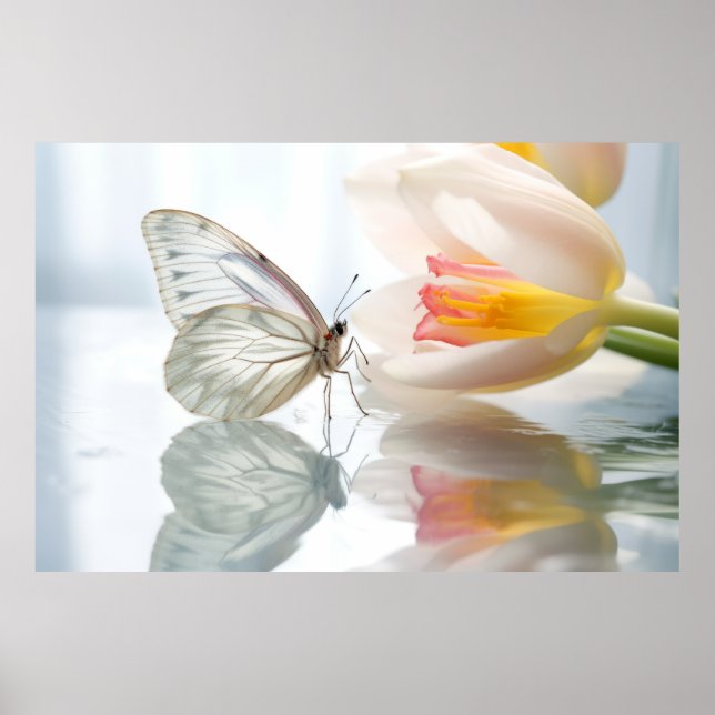 Póster Naturaleza de la flor de mariposa Serene Tranquilo (Frente)