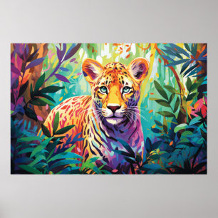 Póster Naturaleza de la jungla de animales leopardo