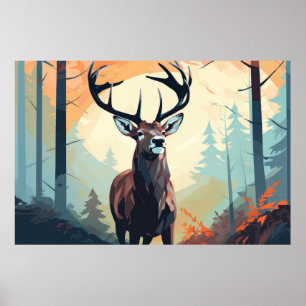 Póster Naturaleza de la jungla de animales Stag Deer