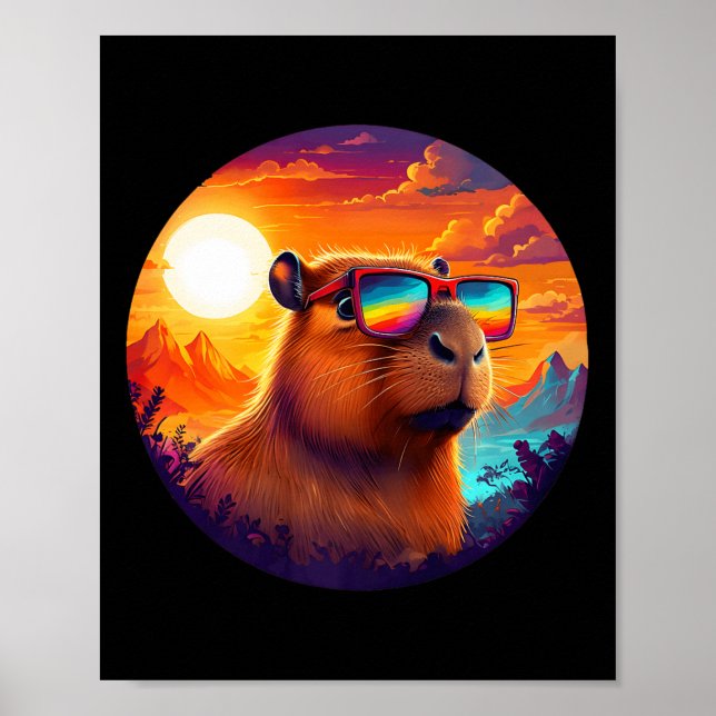 Póster Naturaleza de la montaña Capybara Selva silvestre (Frente)