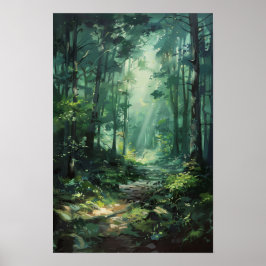 Póster Naturaleza de la pintura del aceite de la Selva Ve
