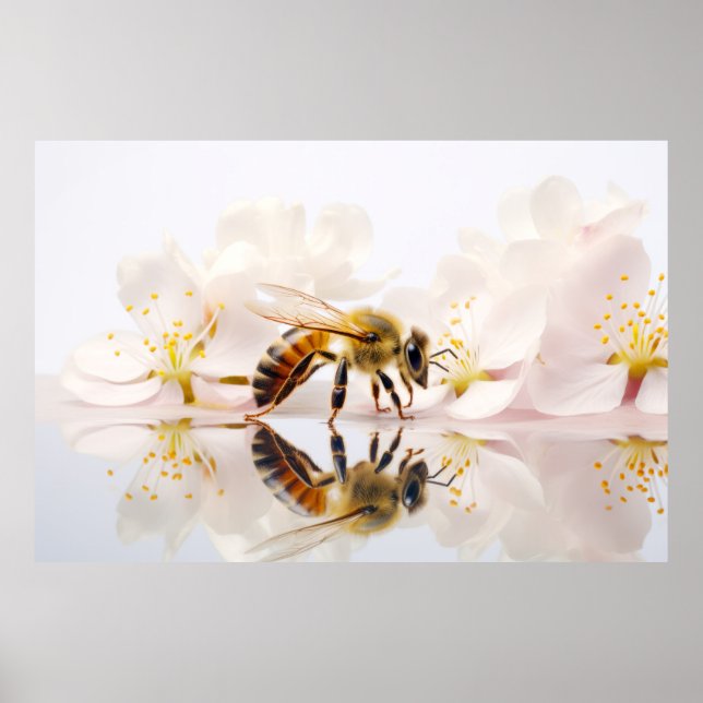 Póster Naturaleza de las flores de abeja Serene Tranquili (Frente)