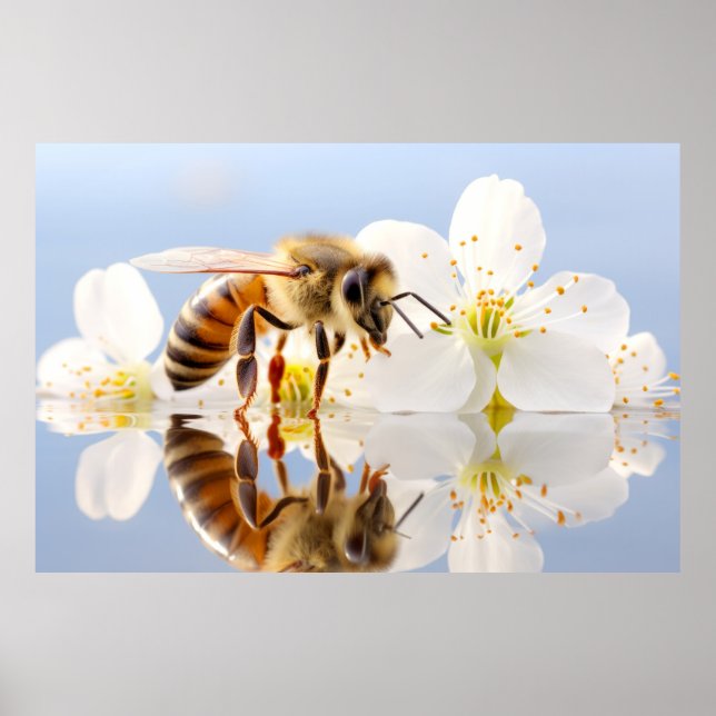 Póster Naturaleza de las flores de abeja Serene Tranquili (Frente)