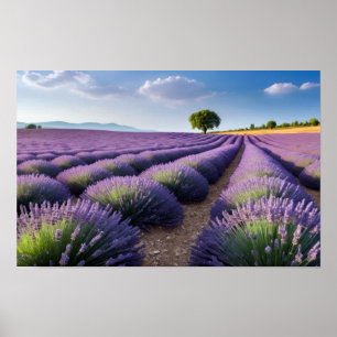 Póster Naturaleza de Lavanda Paisaje al aire libre Tranqu