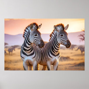 Póster Naturaleza de los animales cebra Vida silvestre