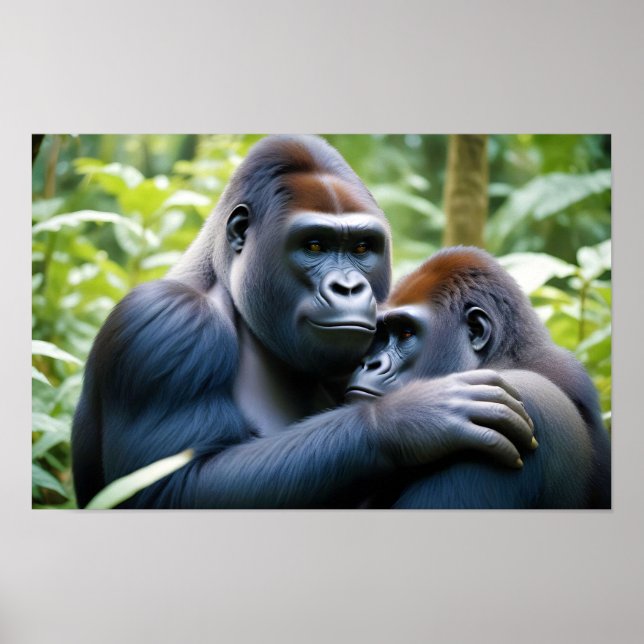 Póster Naturaleza de los animales de gorilas (Frente)