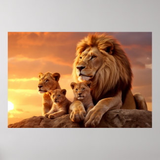 Póster Naturaleza de los animales de los leones Naturalez