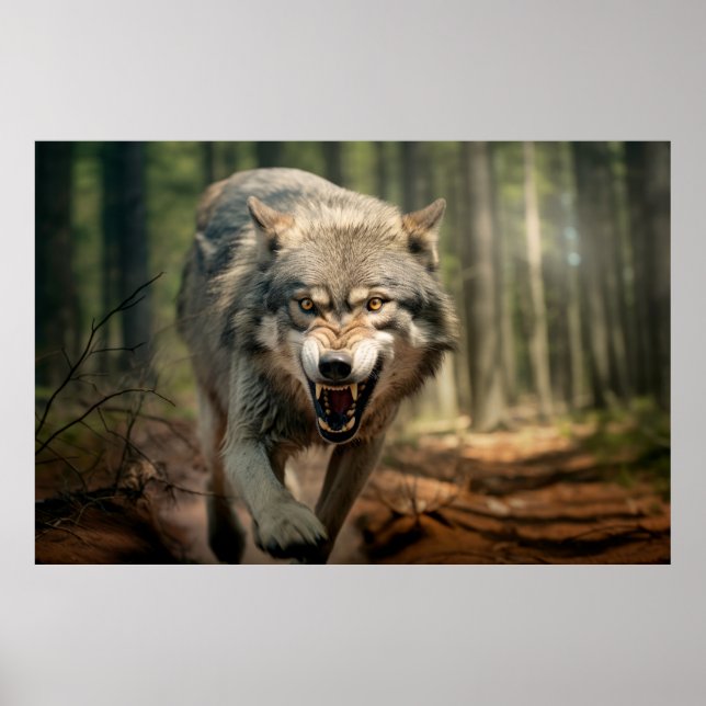 Póster Naturaleza de los animales lobo (Frente)