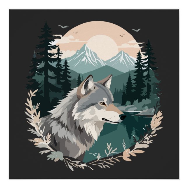 Póster Naturaleza de los animales salvajes de Wolf (Anverso)