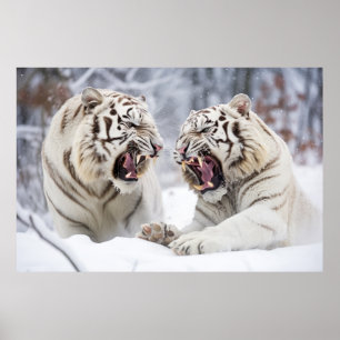 Póster Naturaleza de los animales tigres Selva majestuosa