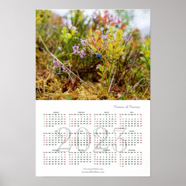 Póster Naturaleza de Noruega, Poster del Calendario 2023 (Frente)
