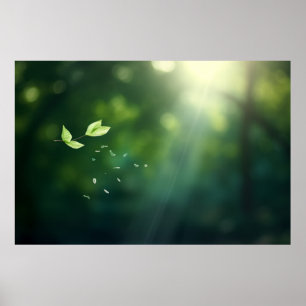 Póster Naturaleza del Aire de Hojas Serene Tranquilo Tran