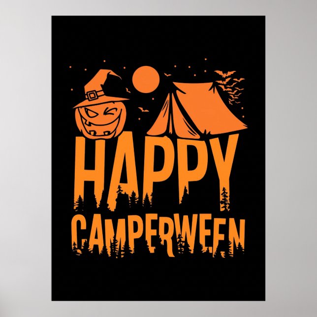 Póster Naturaleza del campamento de Halloween (Frente)