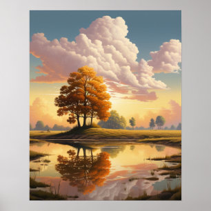 Póster Naturaleza del Ilustracion artístico paisajista