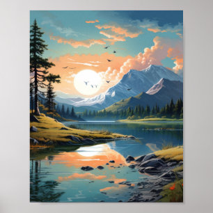Póster Naturaleza del Ilustracion artístico paisajista