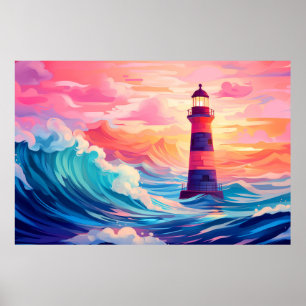 Póster Naturaleza del paisaje de la costa oceánica del fa