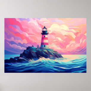 Póster Naturaleza del paisaje de la costa oceánica del fa