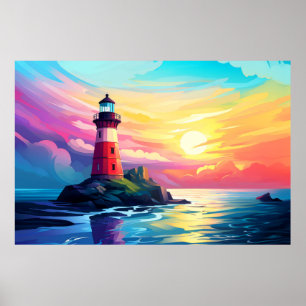 Póster Naturaleza del paisaje de la costa oceánica del fa