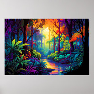 Póster Naturaleza del paisaje otoñal del bosque