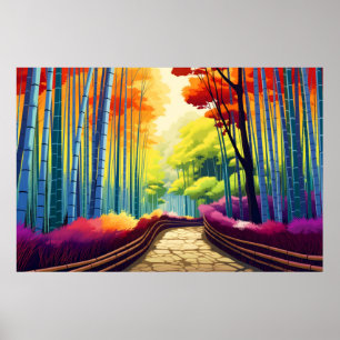 Póster Naturaleza del paisaje otoñal del bosque