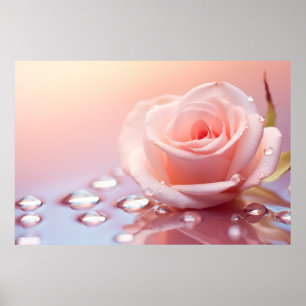 Póster Naturaleza del Petal de las flores Rosa Serene Tra