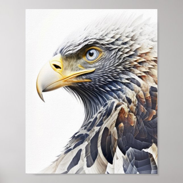 Póster Naturaleza del retrato animal de águila Pintado de (Frente)