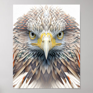 Póster Naturaleza del retrato animal de águila Pintado de