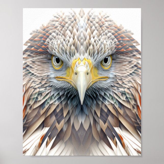 Póster Naturaleza del retrato animal de águila Pintado de (Frente)