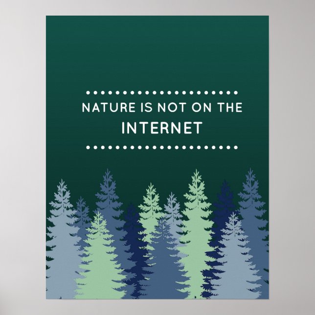 Póster Naturaleza divertida y cotización de Internet (Frente)