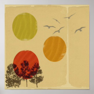 Póster Naturaleza en retro