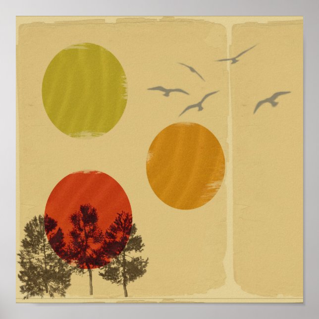 Póster Naturaleza en retro (Frente)