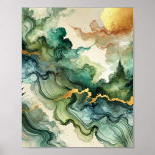 Póster Naturaleza etérea: Un paisaje abstracto de ensueño