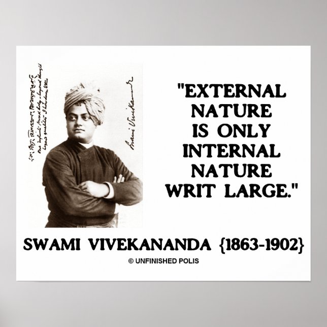 Póster Naturaleza externa de Swami Vivekananda Naturaleza (Frente)