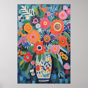 Póster Naturaleza exuberante: Bodegón floral inspirado en