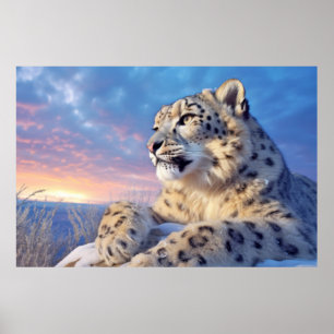 Póster Naturaleza majestuosa de los animales leopardo de 