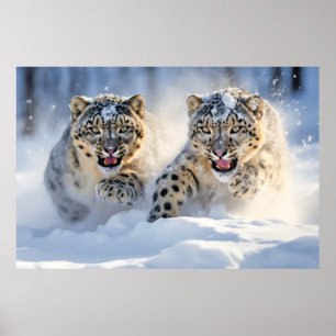 Póster Naturaleza majestuosa de los animales leopardo de 