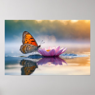 Póster Naturaleza mariposa Vida silvestre colorida Serene