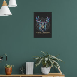 Póster Naturaleza Mejorada - Ciervo de Cristal Prismático