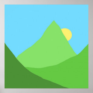Póster naturaleza montañas paisaje