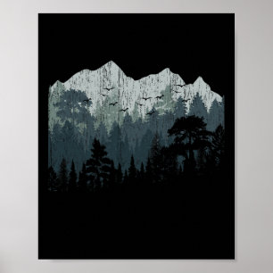 Póster Naturaleza montañosa Senderismo Vida silvestre Árb