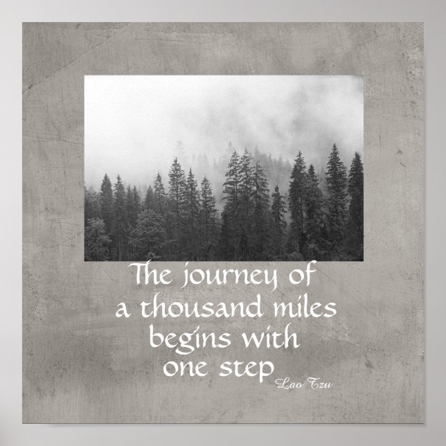 Póster naturaleza motivacional poster zen citar el viaje (Frente)