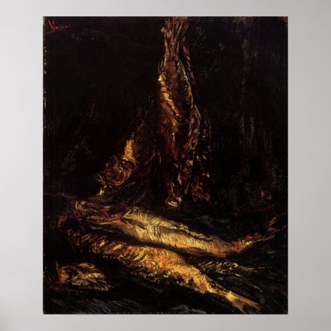 Póster Naturaleza muerta con Bloaters de Vincent van Gogh (Frente)